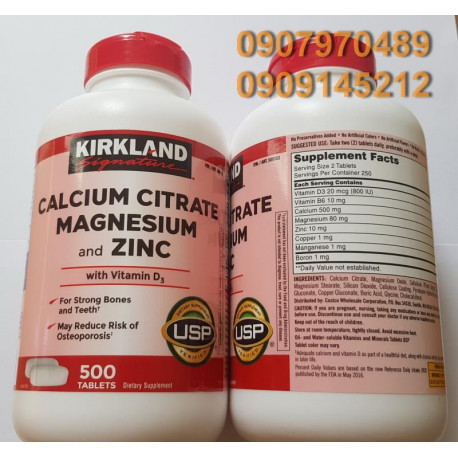 Vitamin D3 Kirkland cùng Calcium Citrate Magnesium and Zinc 